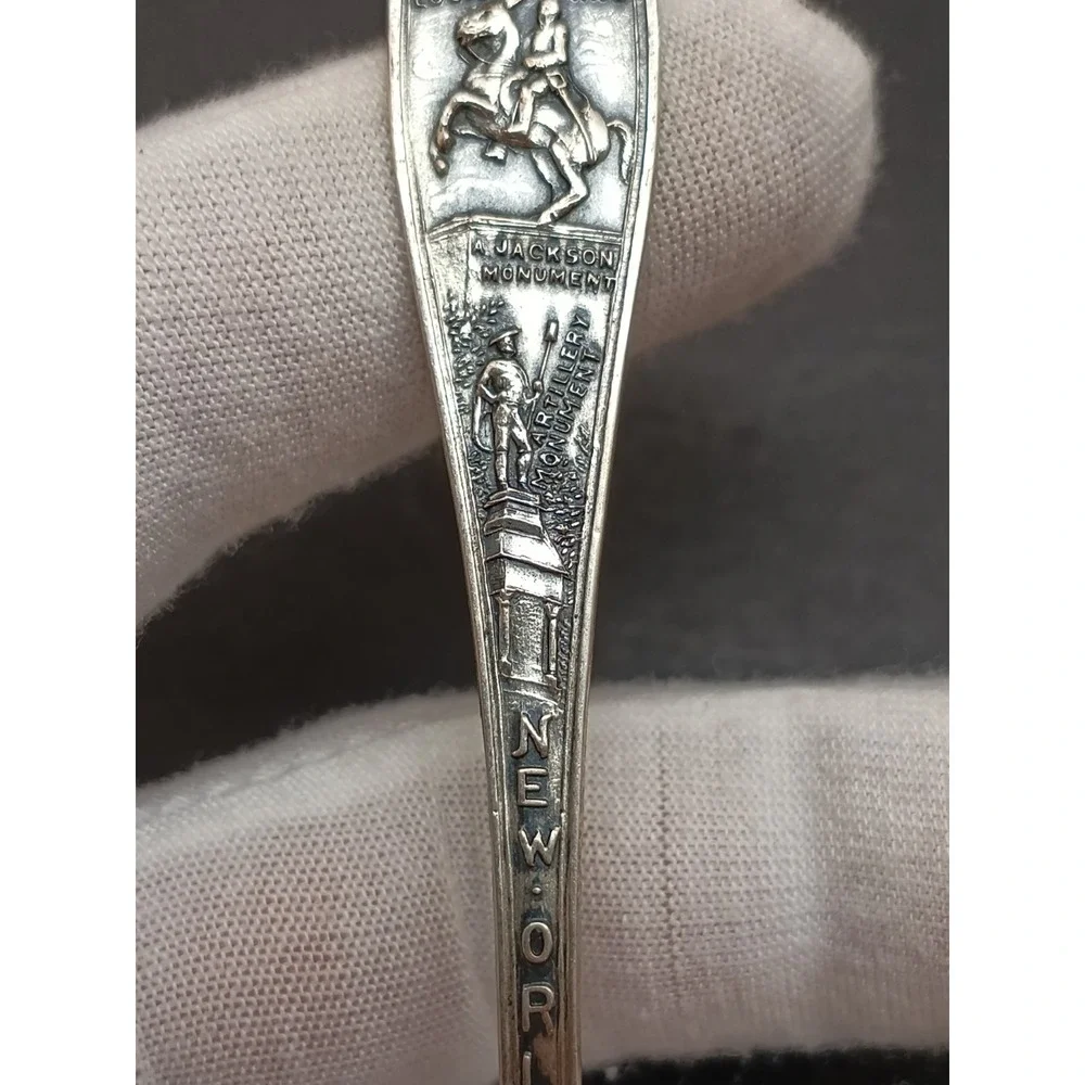Monogrammed New Orleans LA, Sterling Silver Souvenir Spoon Ordinate 16 Grams